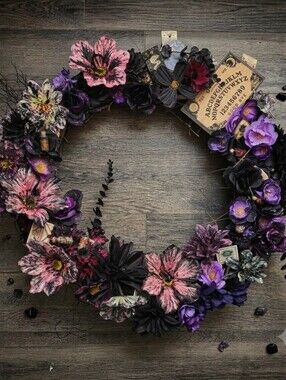 Hand Crafted Purple and Pink Gothic Floral Wreath
